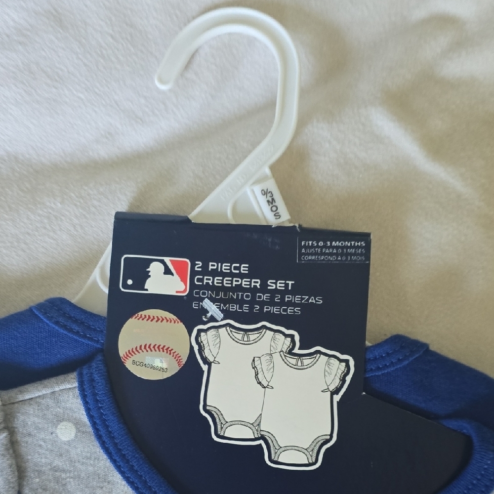 MLB Blue Jays Blue and Gray Baby Onesie - Picture 4 of 4